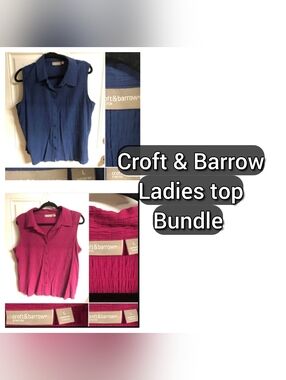 Croft & Barrow Women's Sleeveless Top - Pink/blue Bundle